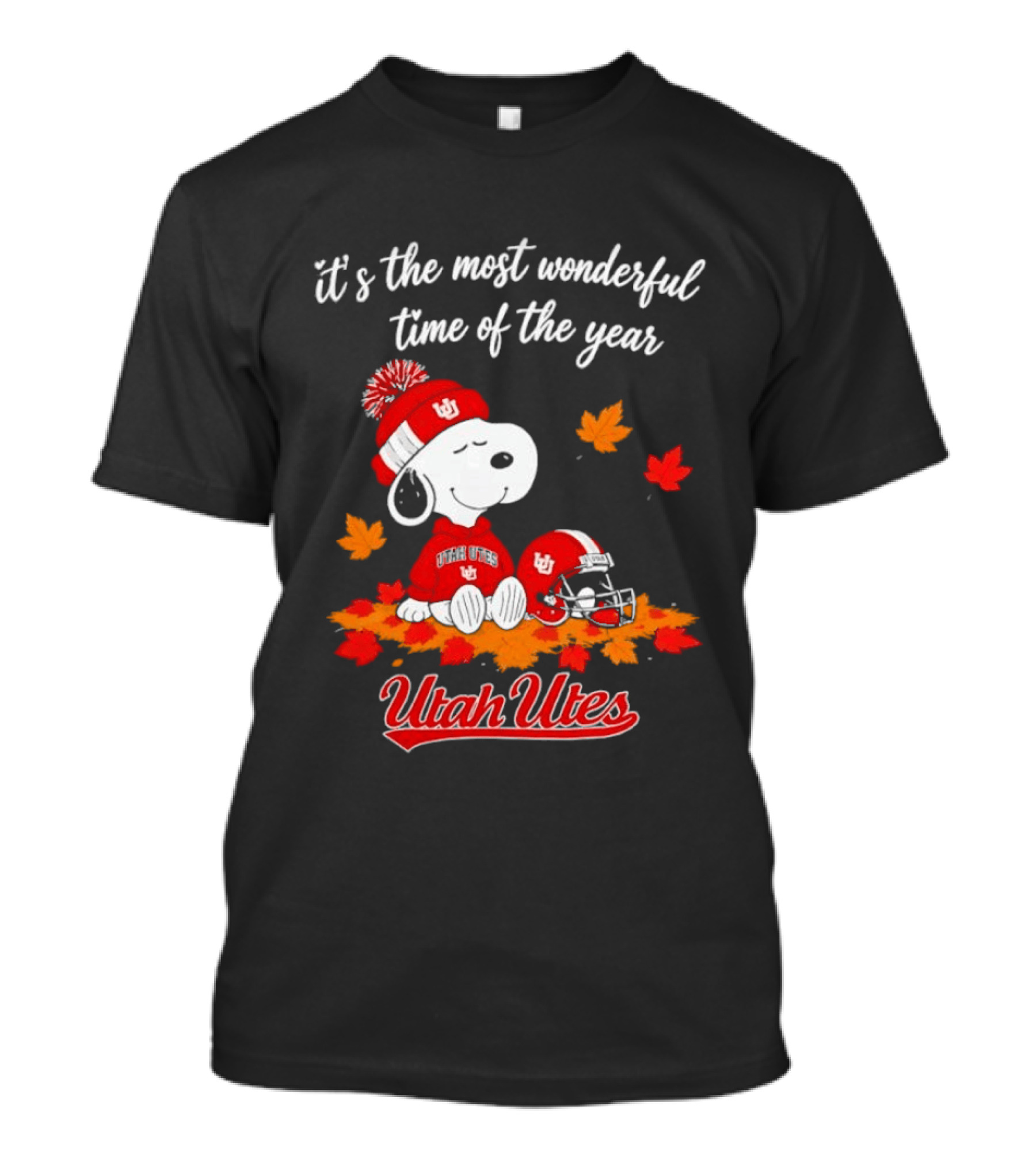 Snoopy It's The Most Wonderful Time Of The Year Utah Utes Autumn Cozy Vibe T-Shirt