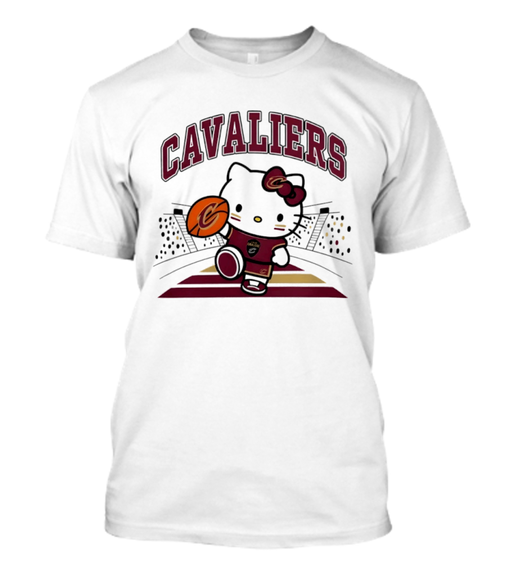 Hello Kitty Cavaliers Basketball 2026 NBA Season Collaboration T-Shirt