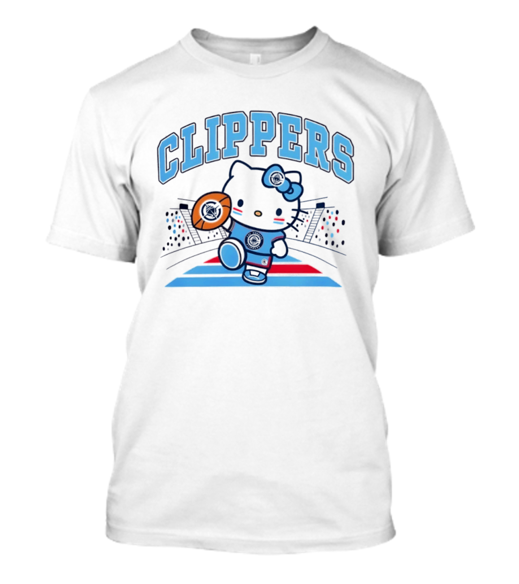 Hello Kitty Clippers 2026 NBA Season Basketball Fan Collaboration T-Shirt