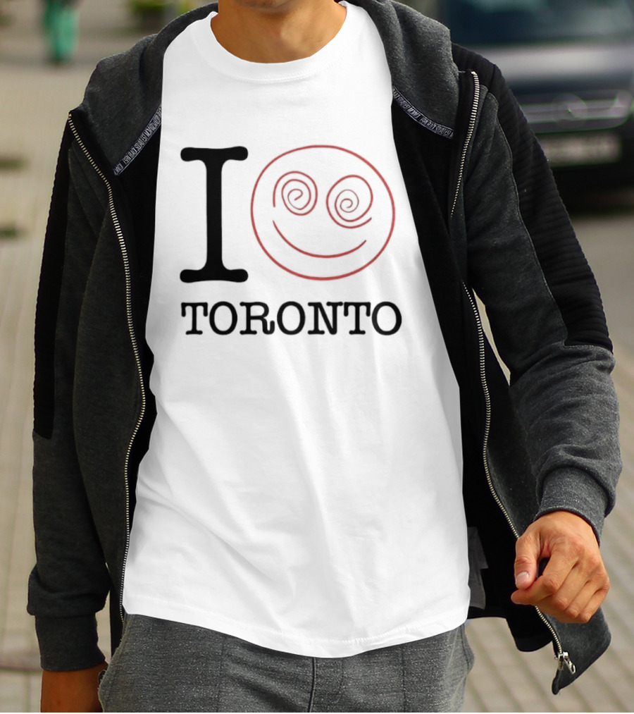 I Love Toronto Smiley Face Red Swirl Eyes Emoji T-Shirt