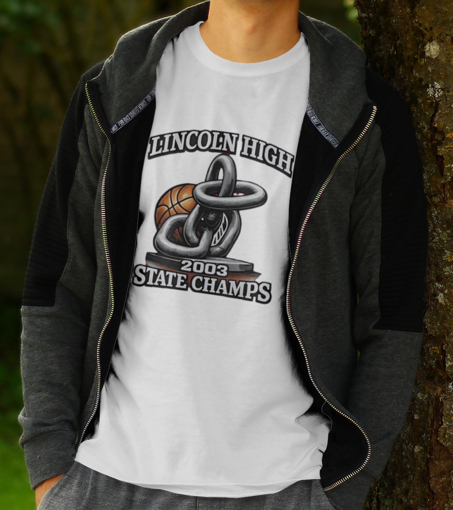 Lincoln High 2003 State Champs Basketball Chain Ball T-Shirt