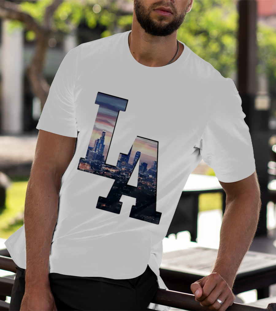 Los Angeles City Skyline LA California Sunset View T-Shirt