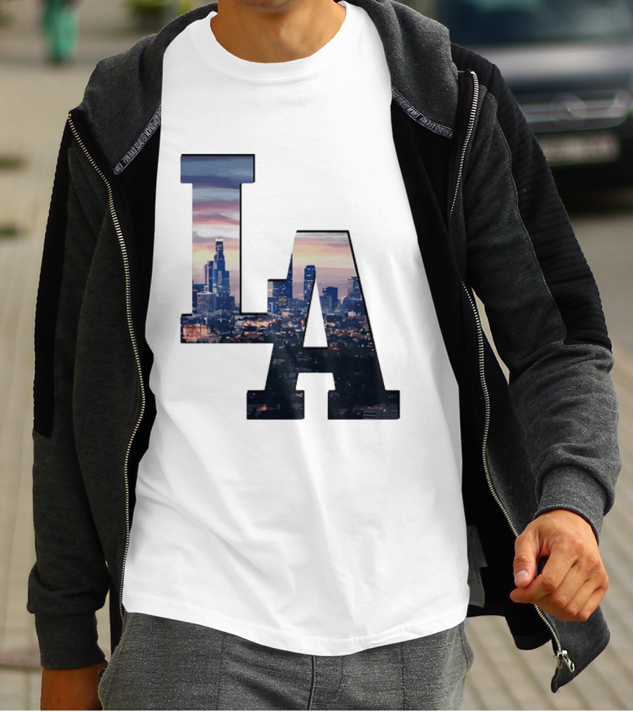 Los Angeles City Skyline LA California Sunset View T-Shirt