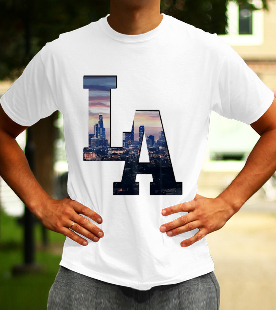 Los Angeles City Skyline LA California Sunset View T-Shirt