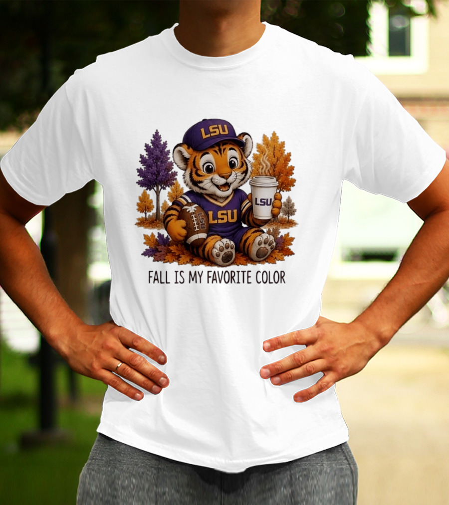 LSU Tiger Fall Is My Favorite Color College Football Cute Autumn T-Shirt