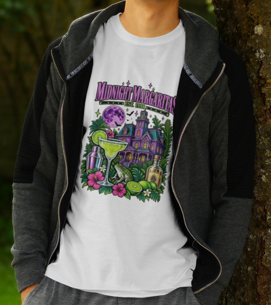 Midnight Margaritas Est. 1998 Haunted Mansion Tropical Vibes Lime And Moon Magic T-Shirt