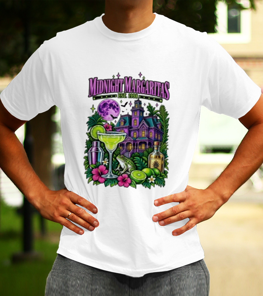 Midnight Margaritas Est. 1998 Haunted Mansion Tropical Vibes Lime And Moon Magic T-Shirt