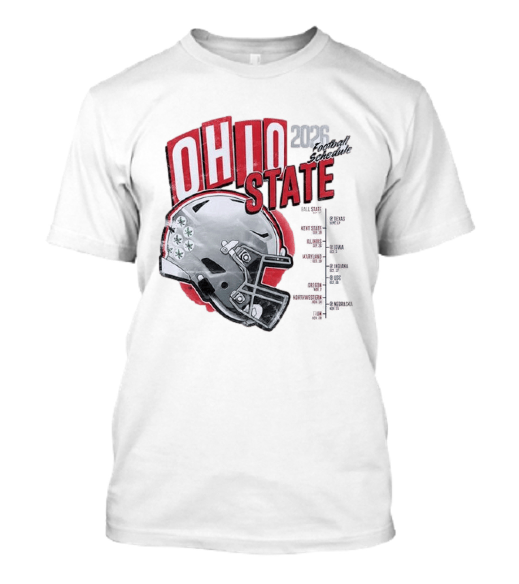 Ohio State Buckeyes 2026 Football Schedule Helmet T-Shirt