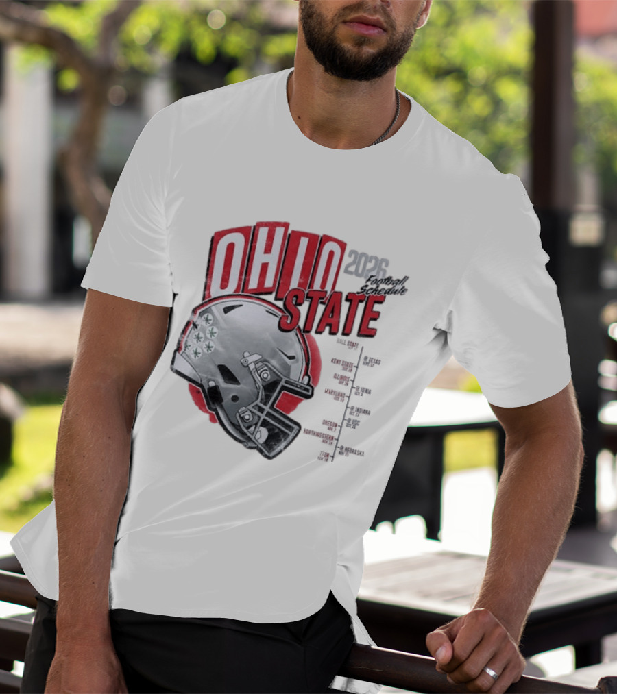 Ohio State Buckeyes 2026 Football Schedule Helmet T-Shirt