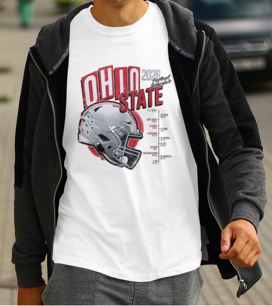 Ohio State Buckeyes 2026 Football Schedule Helmet T-Shirt