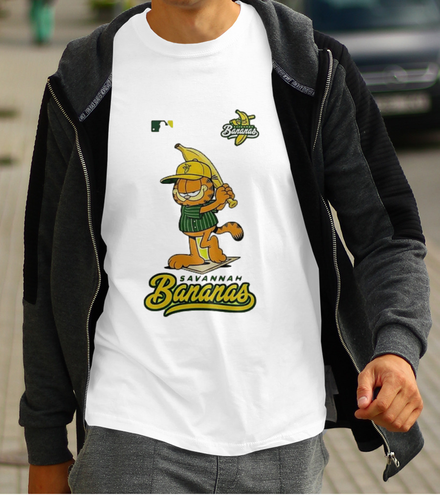 Savannah Bananas Cartoon Orange Cat Baseball MLB T-Shirt