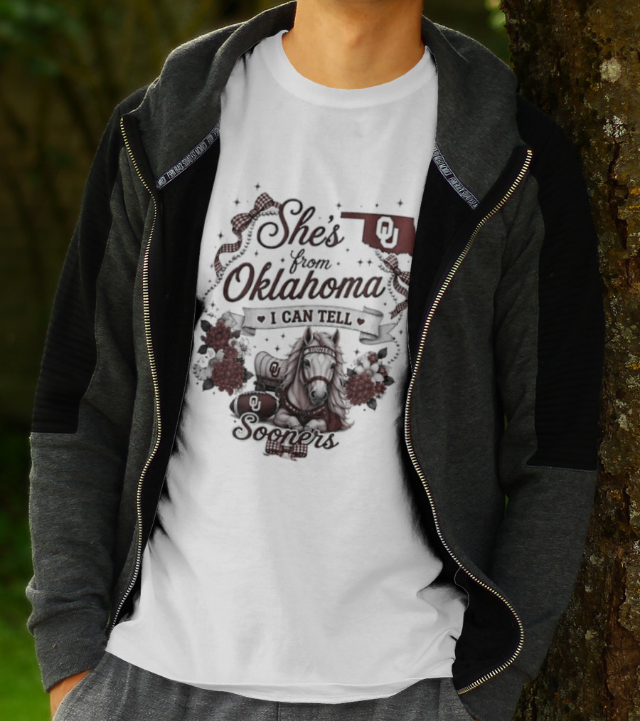 She's From Oklahoma I Can Tell Sooners OU State Pride Football T-Shirt