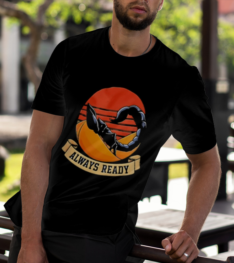 Always Ready Scorpion Desert Sunset Ribbon T-Shirt