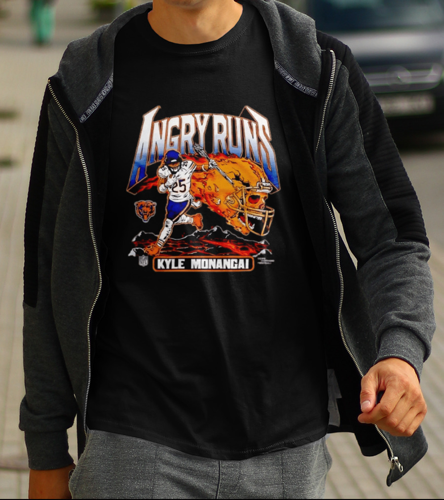 Angry Runs Kyle Monangai Chicago Bears Football NFL 2023 T-Shirt