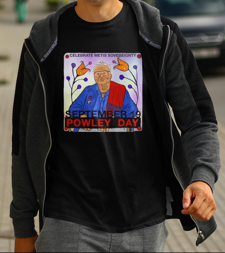 Celebrate Metis Sovereignty September 19 Powley Day With Elder Illustration And Floral Accents T-Shirt