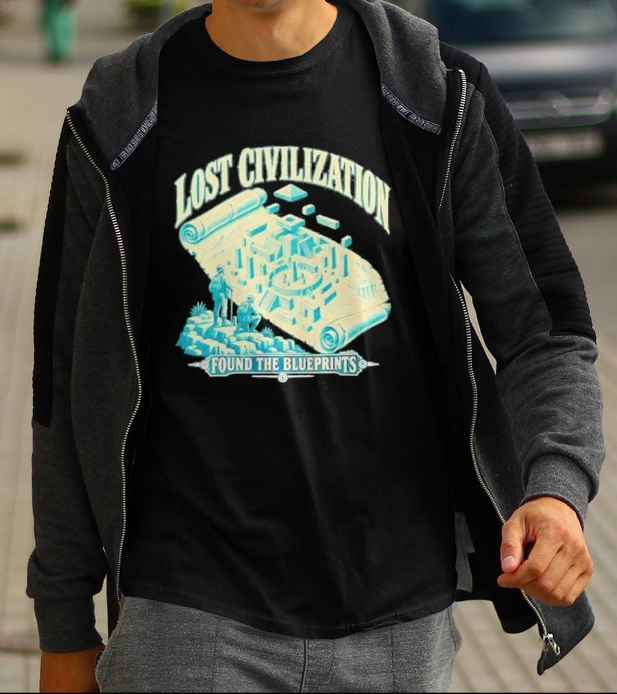 Lost Civilization Ancient Exploration Found Blueprints T-Shirt