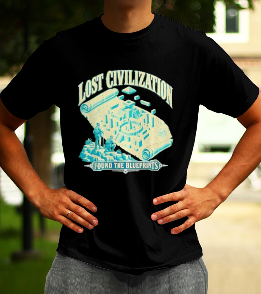Lost Civilization Ancient Exploration Found Blueprints T-Shirt