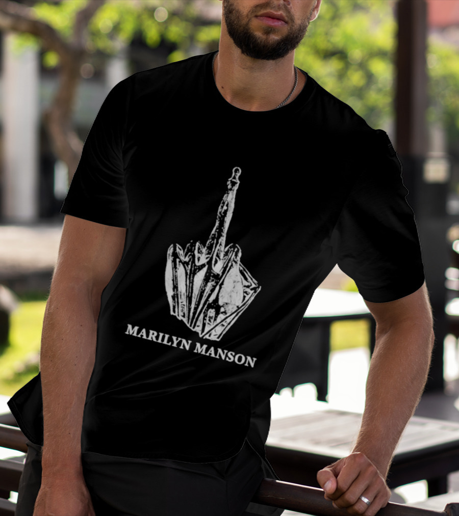 Marilyn Manson Middle Fingers Freaks On Tour 2026 With Rob Zombie T-Shirt
