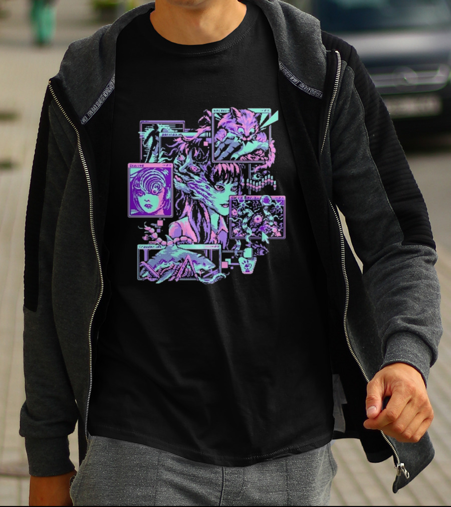 Scarred Crawler Glitch Aesthetic Portraits And Digital Art Panels T-Shirt
