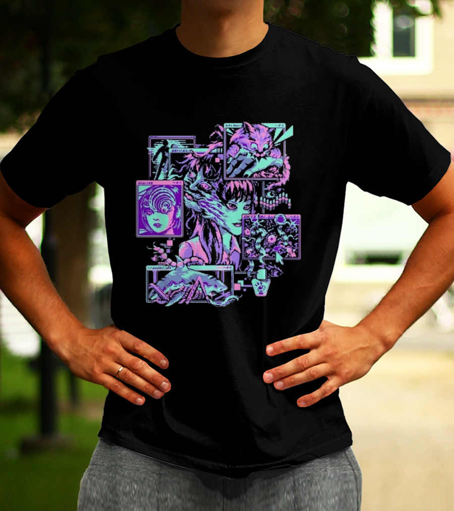 Scarred Crawler Glitch Aesthetic Portraits And Digital Art Panels T-Shirt