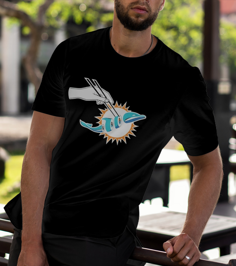 Miami Dolphins Sushi Roll Chopsticks T-Shirt