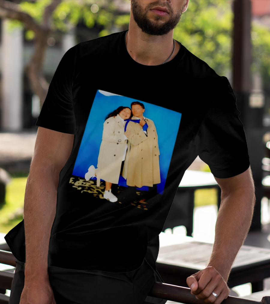Misha Collins Castiel Supernatural Photo Trench Coat And Tie T-Shirt