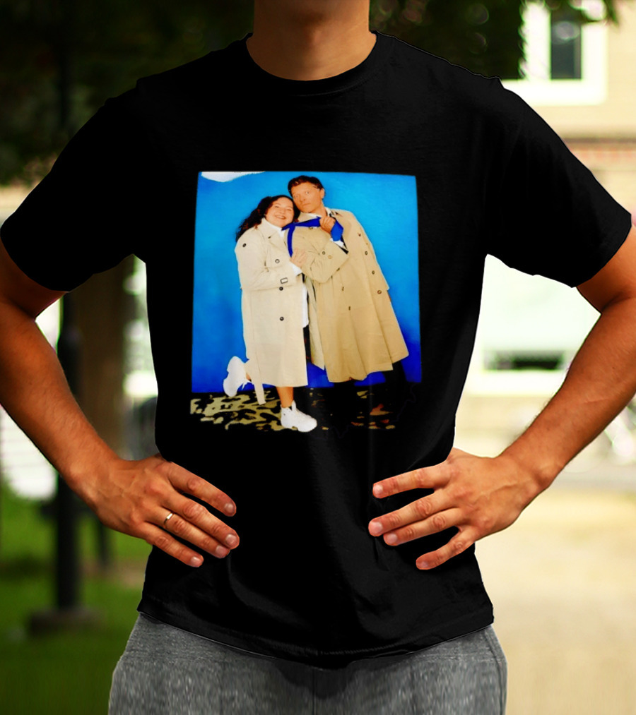 Misha Collins Castiel Supernatural Photo Trench Coat And Tie T-Shirt