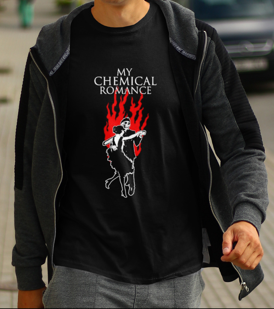 My Chemical Romance Skeleton Dancing In Flames T-Shirt