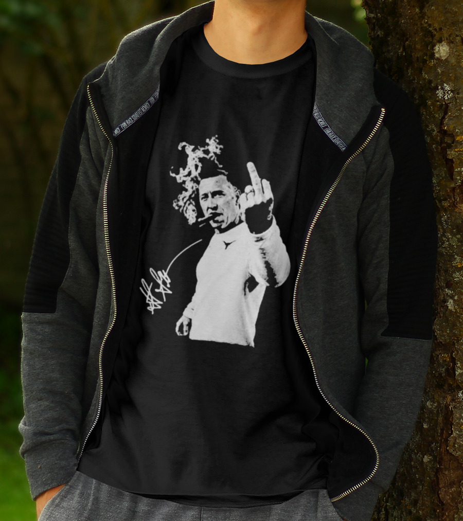 Steve Sarkisian Gesture Smoking Cigar Signature T-Shirt