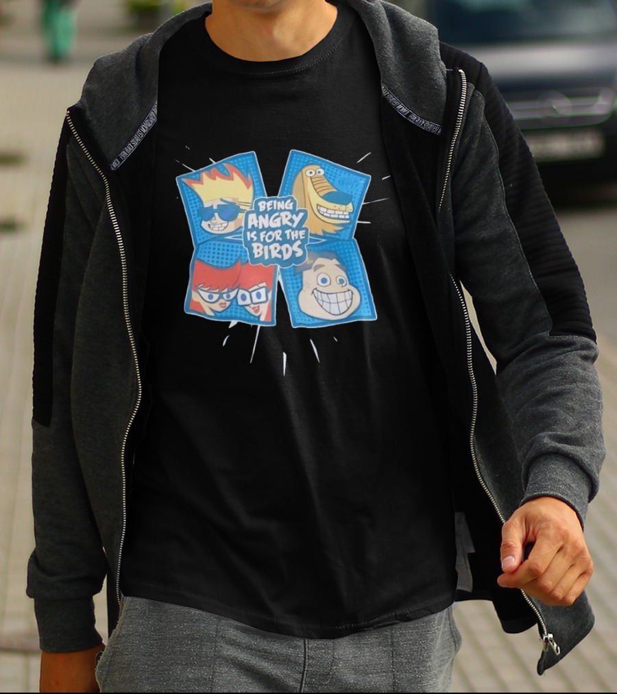 Johnny Test Cartoon Characters Being Angry Is For The Birds T-Shirt