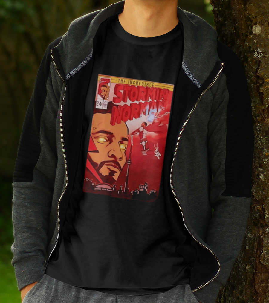 The Incredible Stormin Norman Comic Book Flying Superhero Cityscape 25 Cent Issue 24 T-Shirt