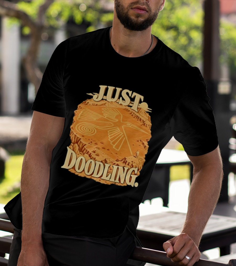 Just Doodling Nazca Lines Hummingbird Desert Landscape T-Shirt