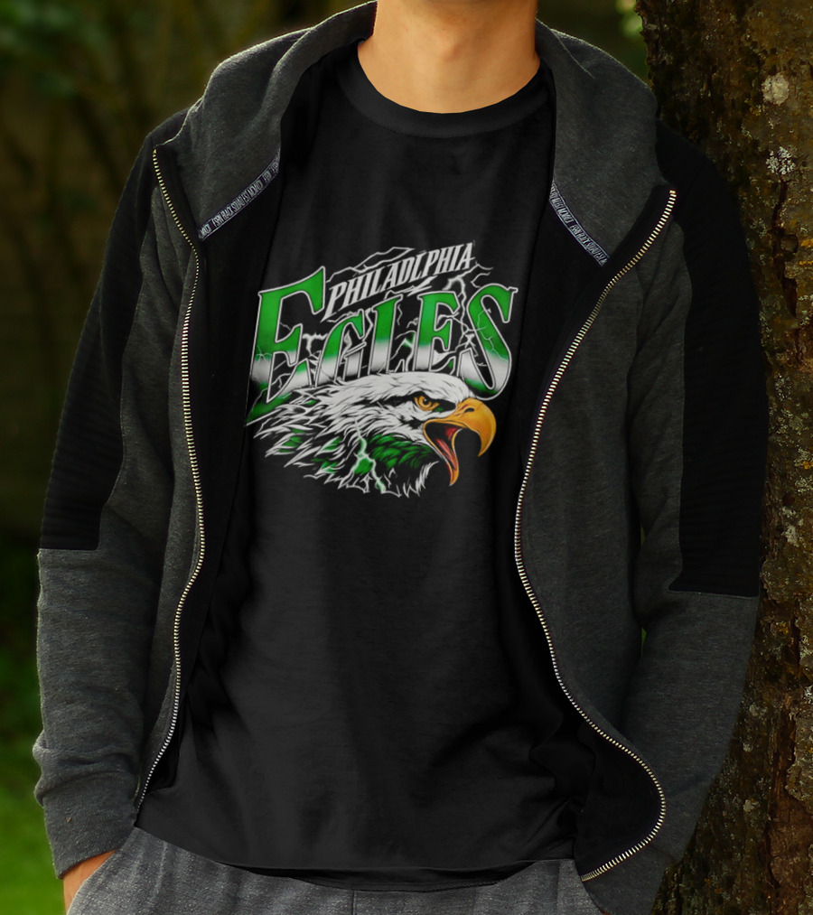 Philadelphia Eagles Lightning Eagle Green T-Shirt