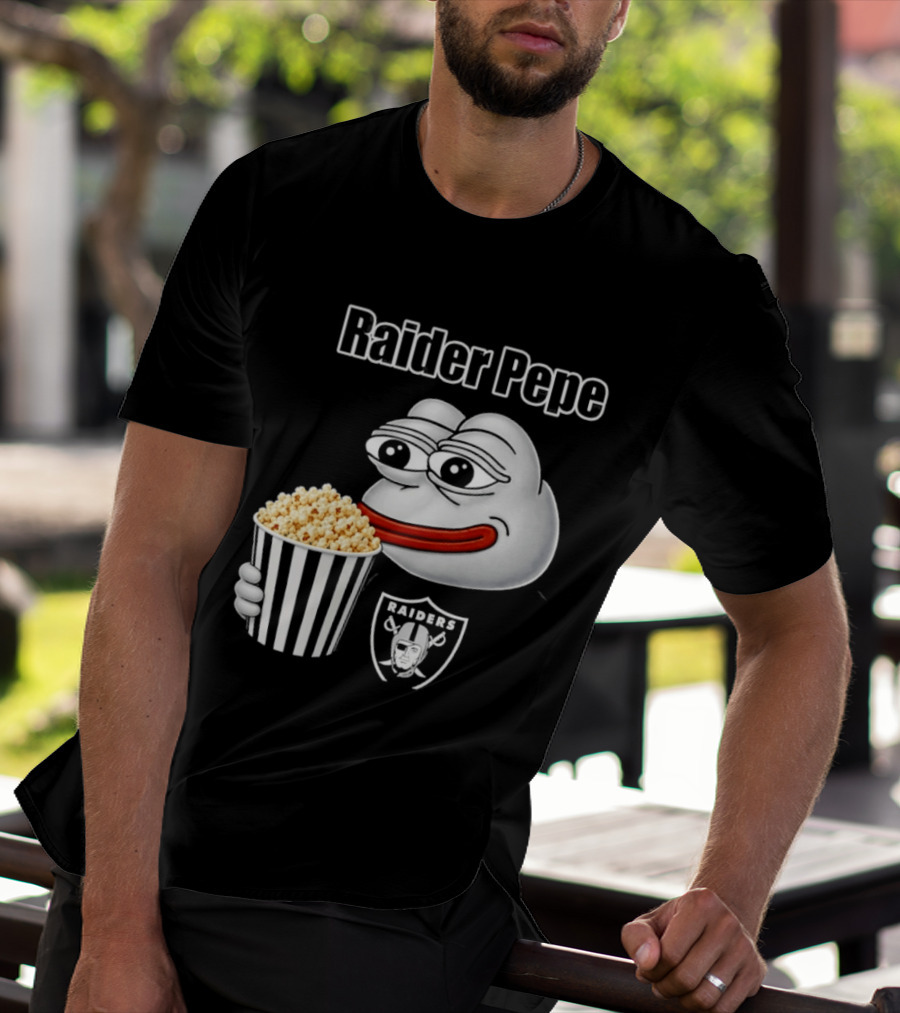 Las Vegas Raiders Raider Pepe Popcorn Meme T-Shirt