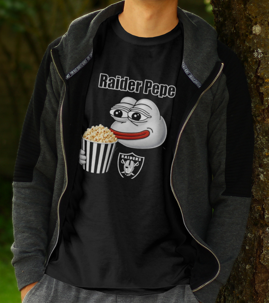 Las Vegas Raiders Raider Pepe Popcorn Meme T-Shirt