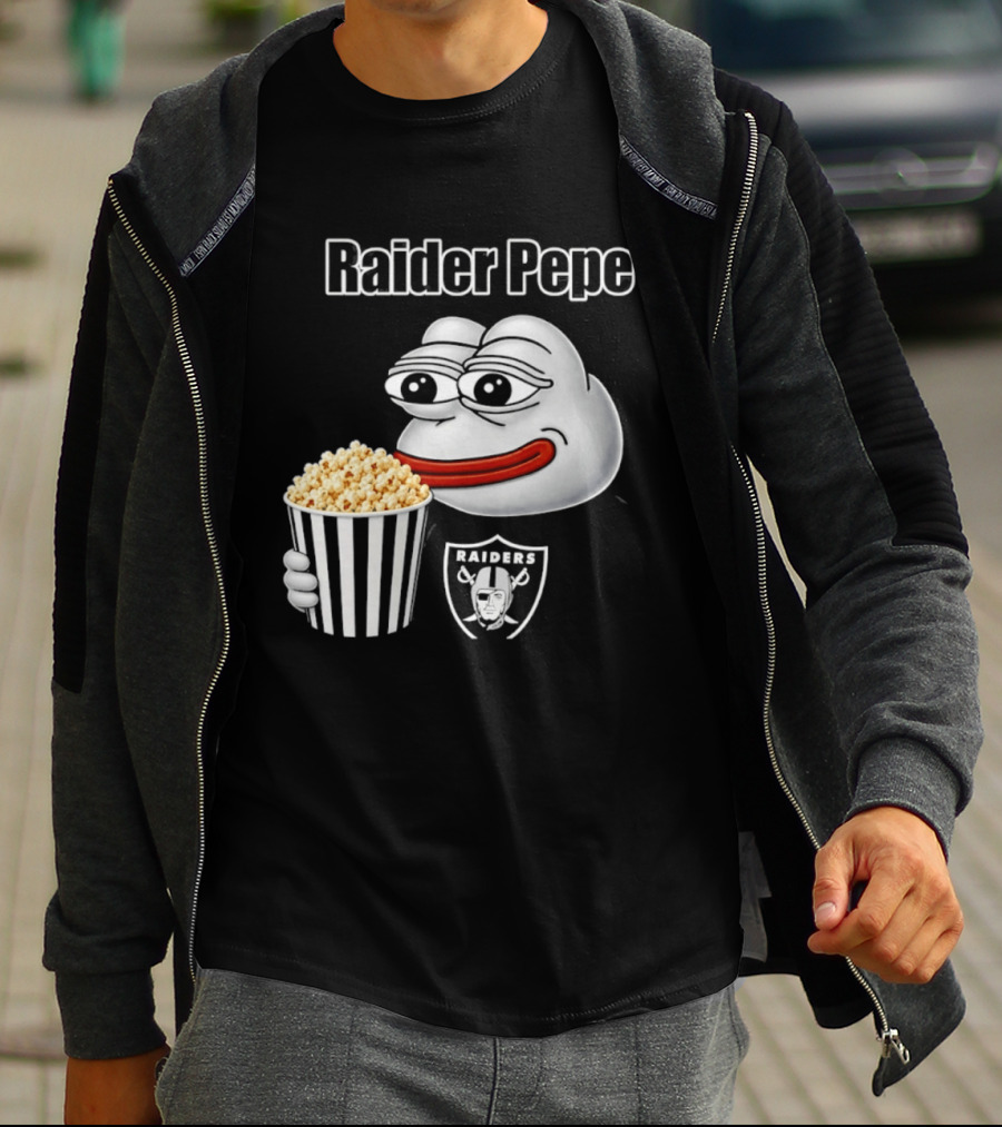 Las Vegas Raiders Raider Pepe Popcorn Meme T-Shirt