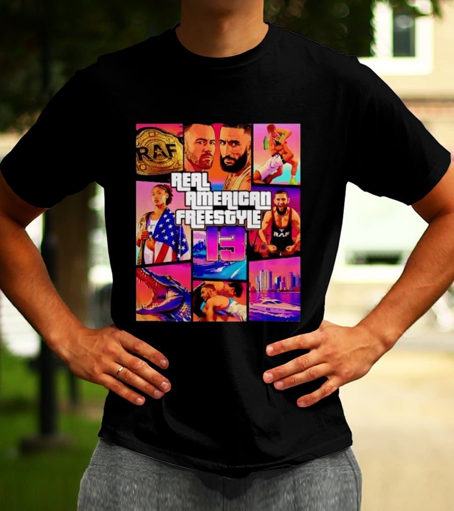 Real American Freestyle 13 Wrestling RAF Alligator Miami Scene T-Shirt