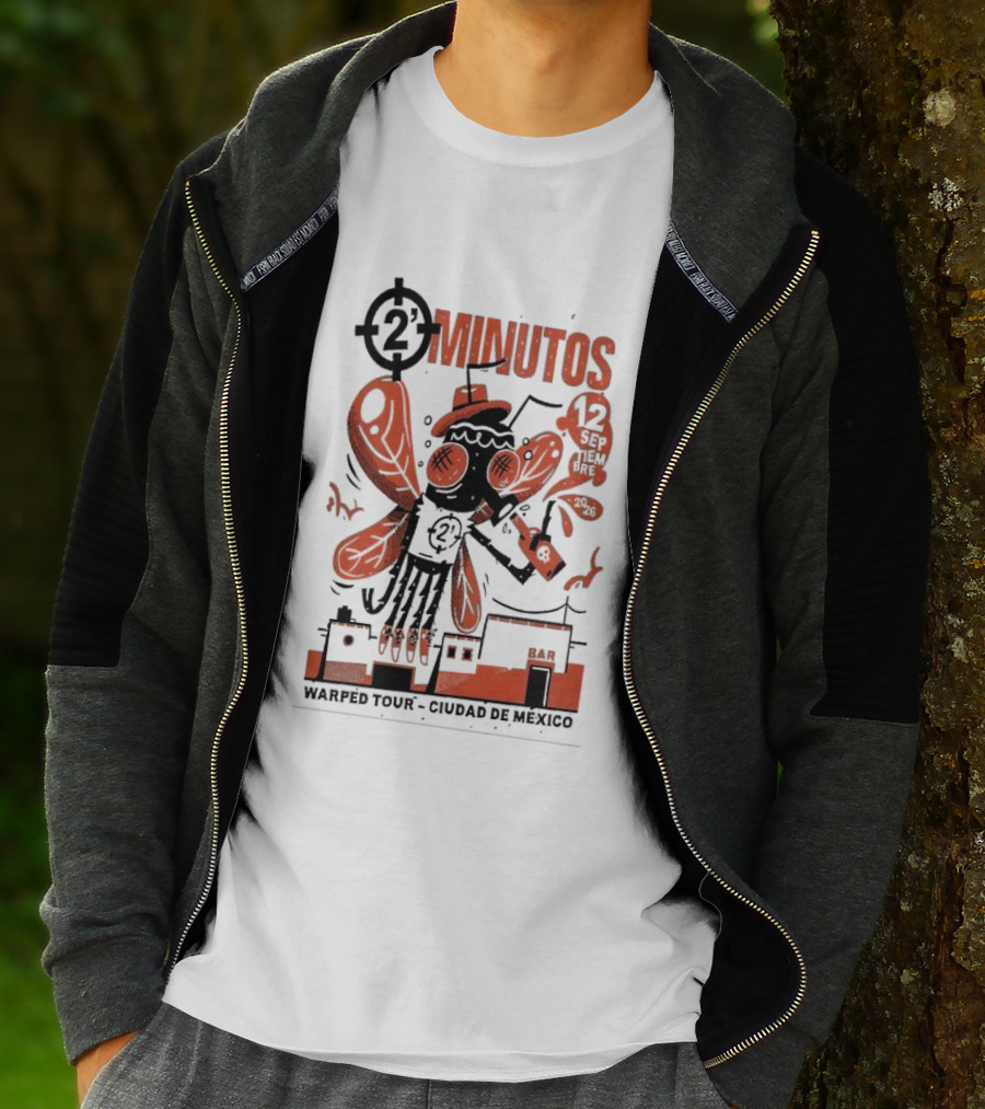 2 Minutos Sept 12 2026 Warped Tour Ciudad De Mexico Punk Rock T-Shirt