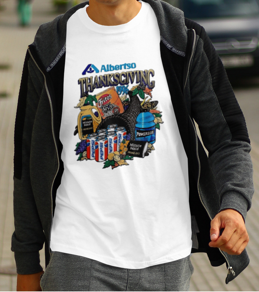 Albertsons Thanksgiving 1996 Fritos Pepsi Powerade Minute Maid Collage T-Shirt