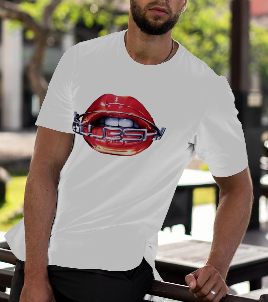 Chicago Cubs Lips Y2K MLB Baseball Chrome Letters T-Shirt
