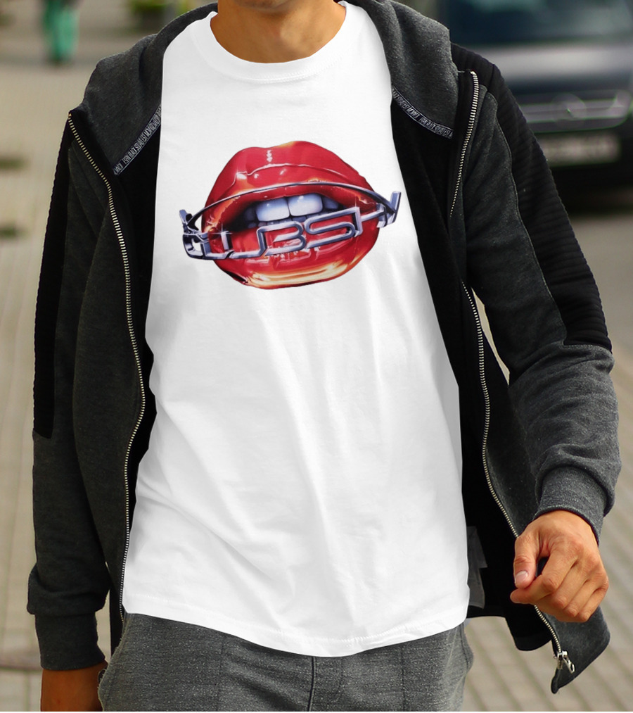 Chicago Cubs Lips Y2K MLB Baseball Chrome Letters T-Shirt