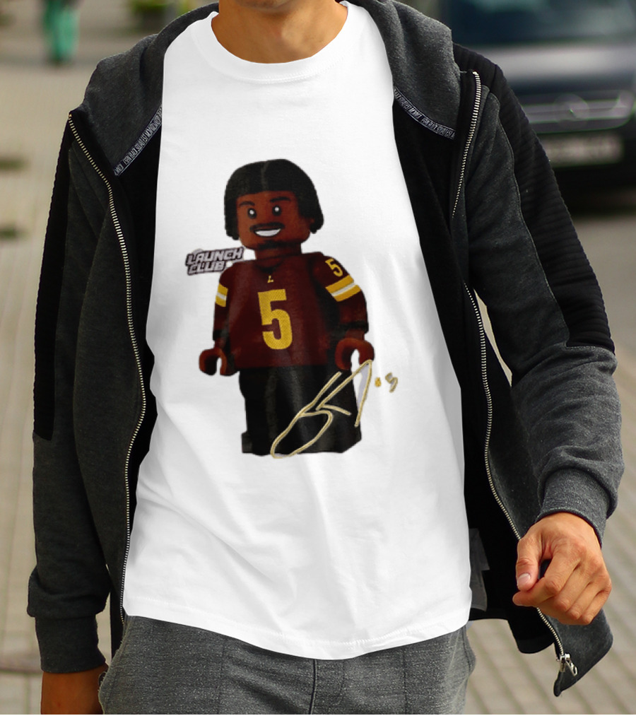 Washington Commanders Quarterback Jayden Daniels Launch Club Number 5 T-Shirt