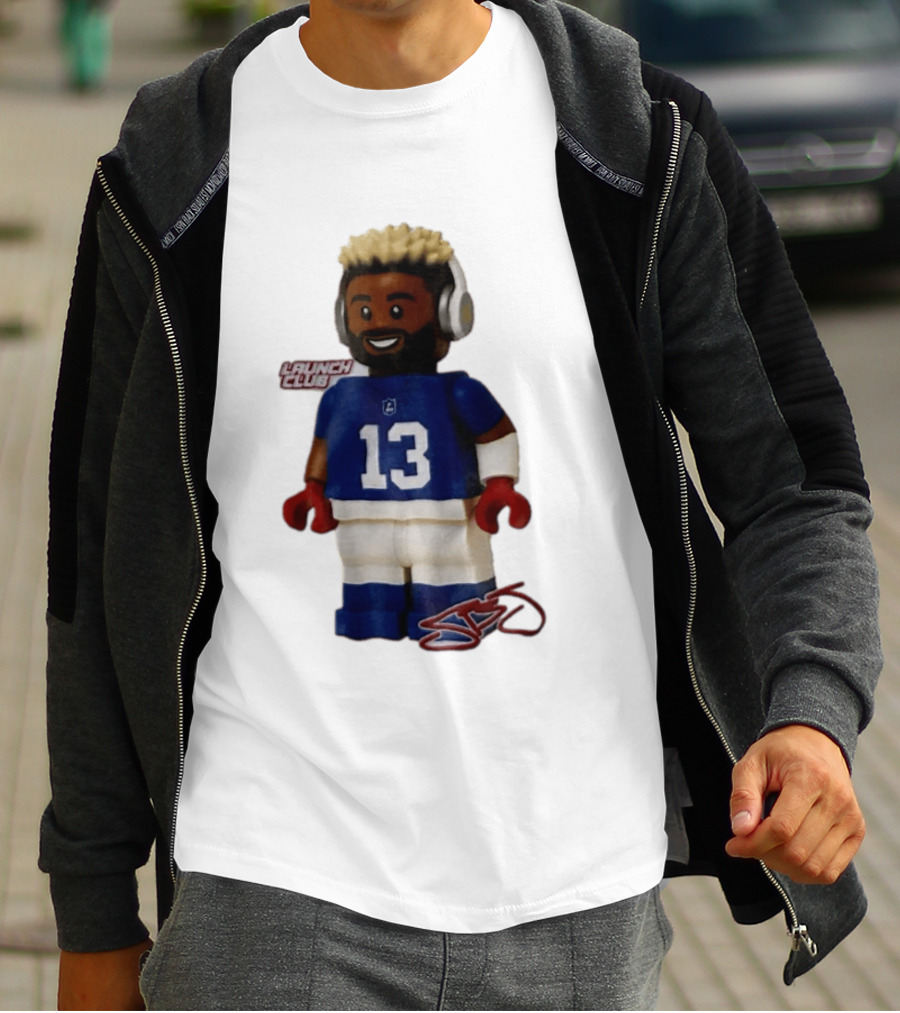 New York Giants Odell Beckham Jr. 13 Lego Figure Launch Club T-Shirt