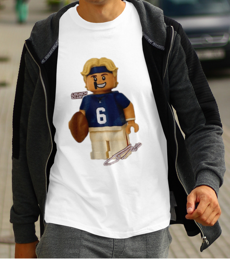 New York Giants Quarterback Jaxson Dart Lego Launch Club 6 Football Cartoon T-Shirt
