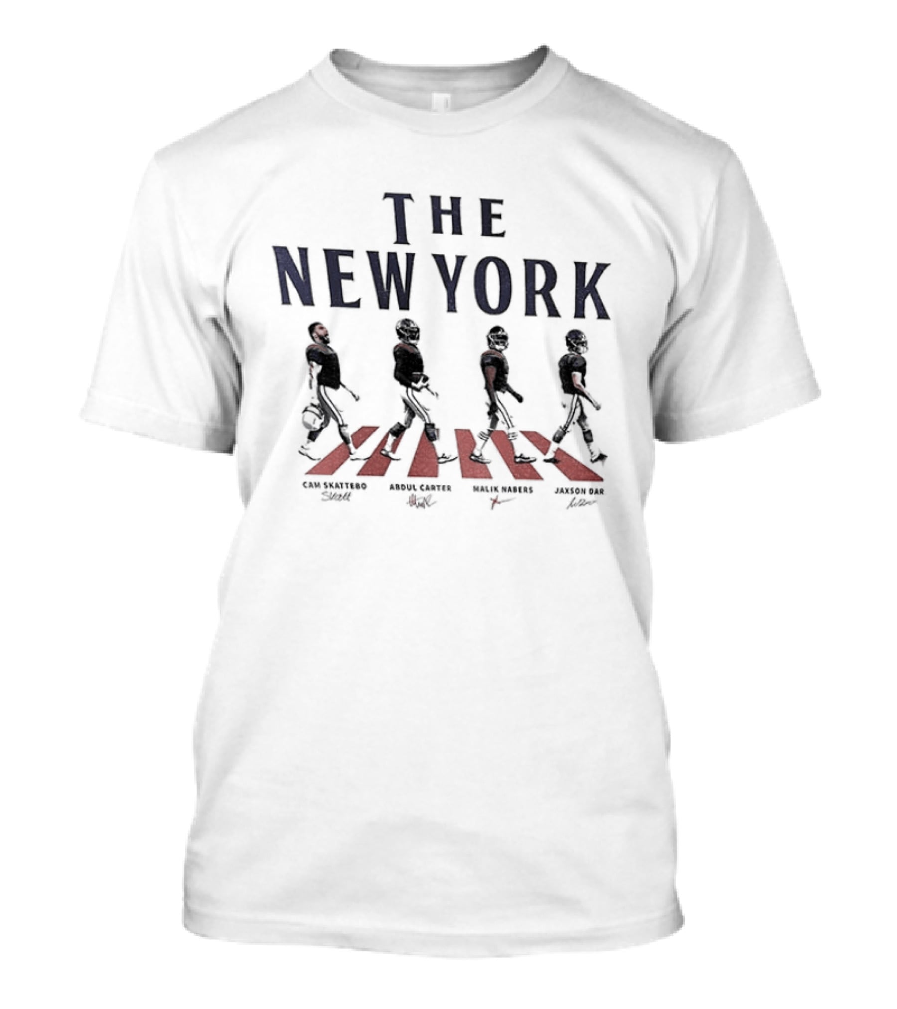New York Walking Road Football Jaxson Dart Cam Skattebo Abbey Road T-Shirt