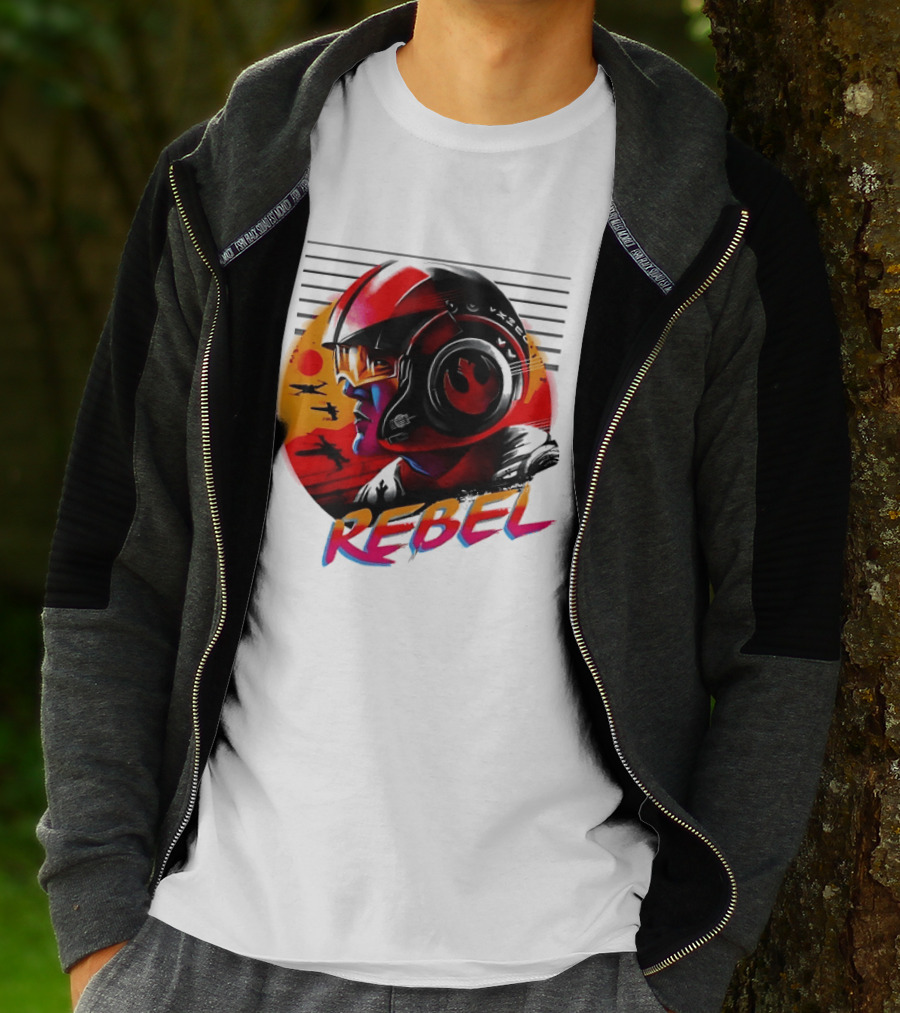 Star Wars Rebel Pilot Helmet Sunset Sci Fi Rebel T-Shirt