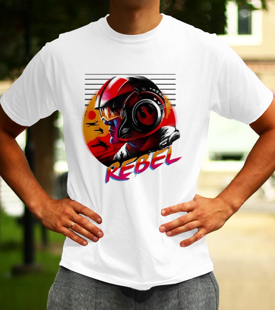 Star Wars Rebel Pilot Helmet Sunset Sci Fi Rebel T-Shirt