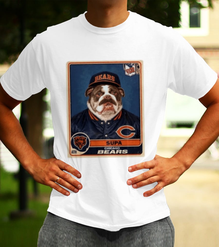 Supa Chicago Bears Football Trading Card Bulldog ATH T-Shirt