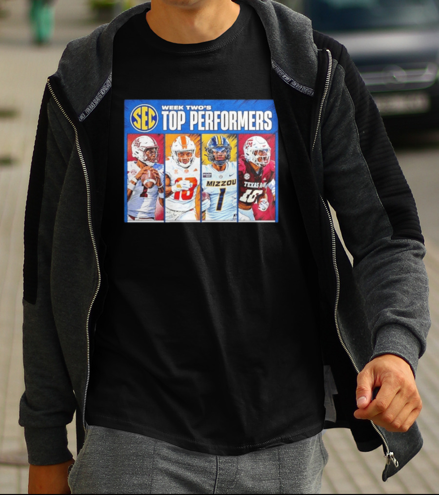 2026 SEC Week 2 Top Passing Performers Oklahoma Tennessee Mizzou Texas A&M T-Shirt
