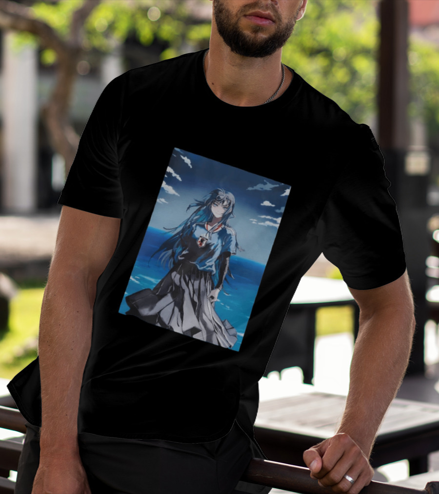 Anime Girl Japan National Football Team JFA Samurai Ocean Scene T-Shirt